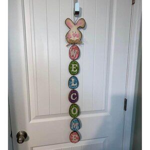 Wooden WELCOME Easter Bunny Door Hanger Easter Decoration Springtime Decoration